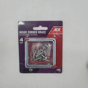 New Ace Inside Corner Brace 2" x 5/8" Zinc 4 Pack
